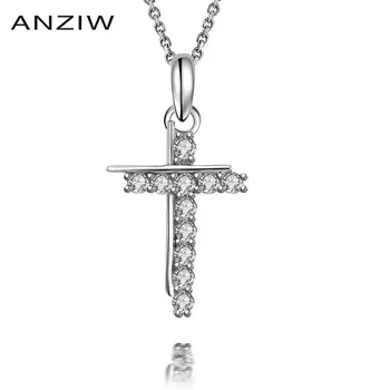 

AINUOSHI Luxury 925 Sterling Silver Pendant Necklace for Women Men Jewelry Cross Long Chain Necklace Wedding Girls Original Gift