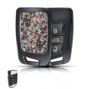 

Car Key Case Diamond For Volkswagen Skoda Superb Magotan Passat B8 A7 Golf TiguanSmart Remote Fob Cover Keychain Bag Accessories