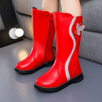 

Kids Snow Boots New Winter Female Fashion Boots Girls Princess Knee-length Martin Boots Child Casual Sport Shoes Hot D938