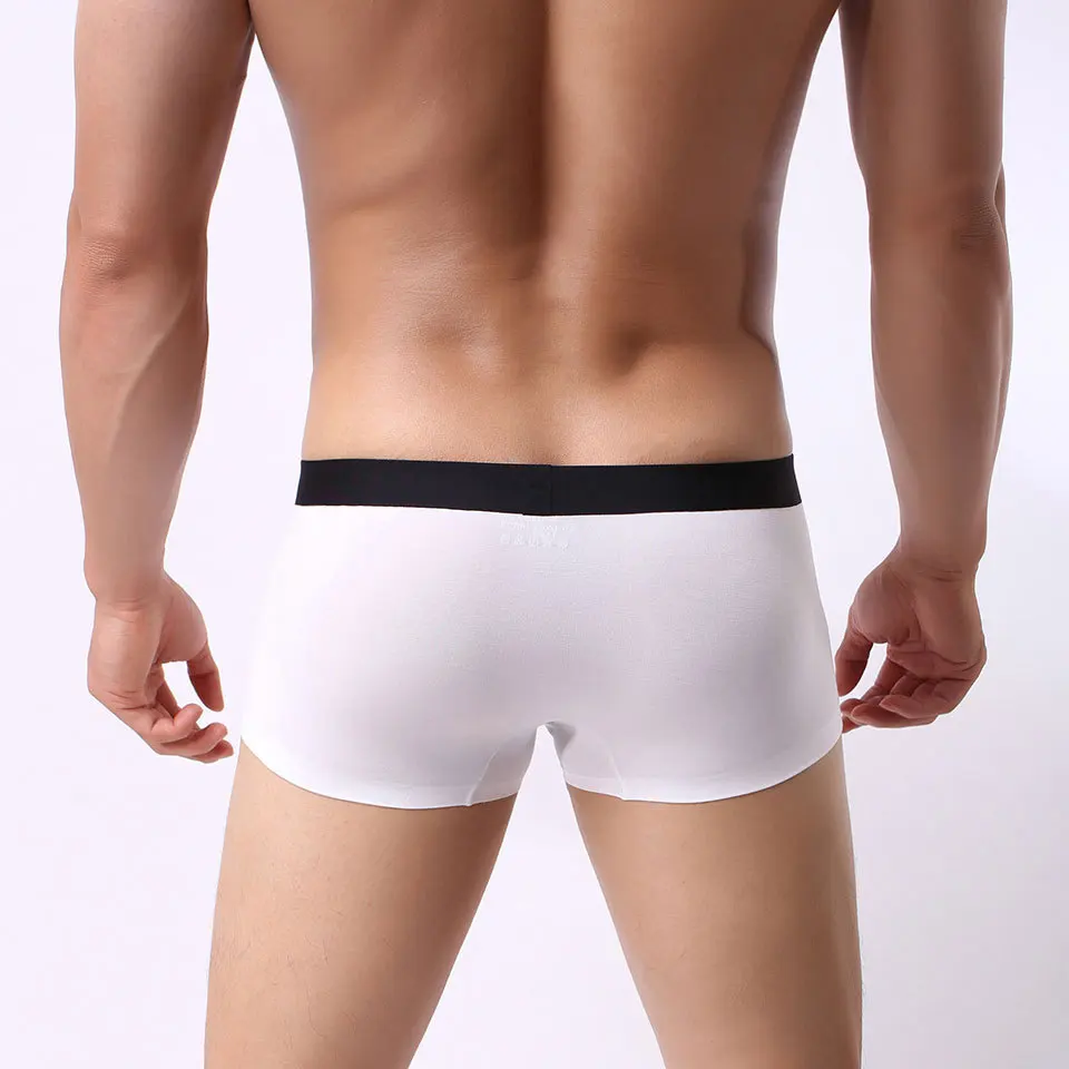 Traceless Modal Boxer Men's Traceless Solid Color Underwear Search Low Waist Comfortable Breathable One-piece Youth Men's Fashio