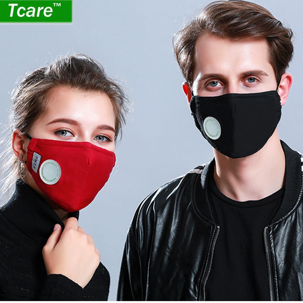 

1Pcs Fashion Unisex Cotton Breath Valve PM2.5 Mouth Mask Anti-Dust Anti Pollution Mask Cloth Activated carbon filter respirator
