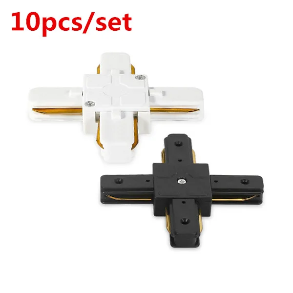 10pcs Connector 20 шт./компл. 1 м светодиодный Трек Светильник рельс алюминиевый трек освещение приспособление направляющей Универсальные рельсы железнодорожных путей 2 провода видео-телефон двери однофазный версия - Испускаемый цвет: 10pcs Connector