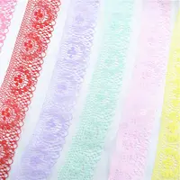Buy 10 Yards 15 Colors Lace Ribbon Tape 40 MM African Lace Fabric Sewing Net Cord Embroidered Wedding Dress Handicraft Accessories Online - Image 2