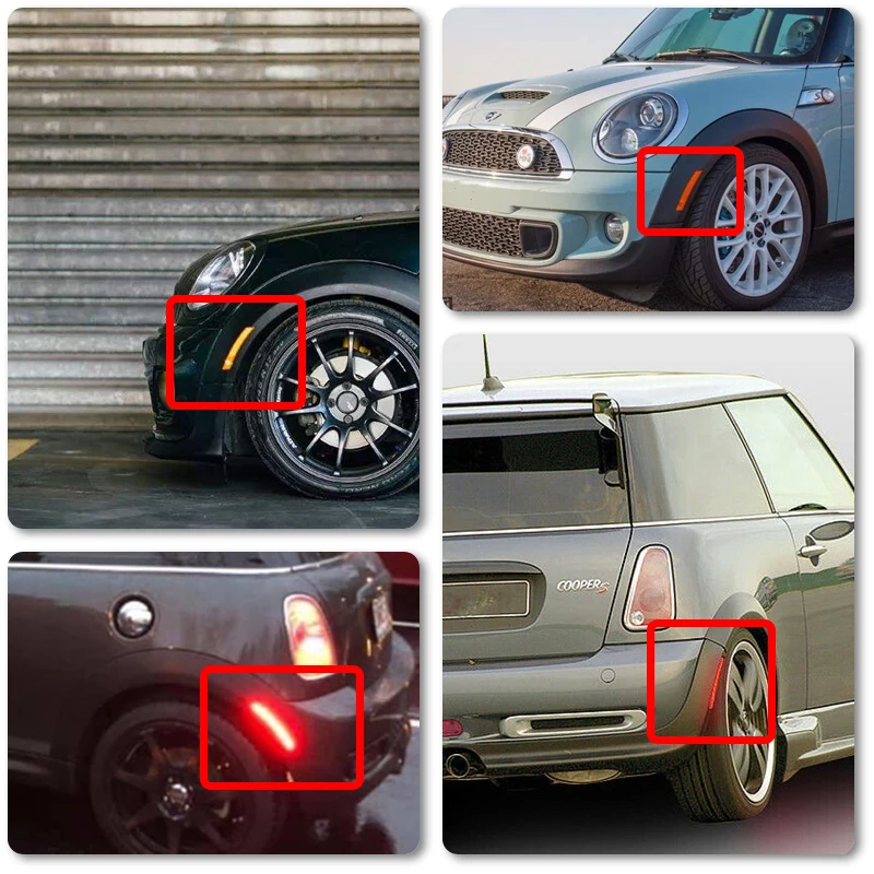 4 шт. дымовые светодиодные F& R боковые габаритные огни для Mini Cooper R55 R56 LCI R57 R58 R59 R60 Countryman R61 Paceman