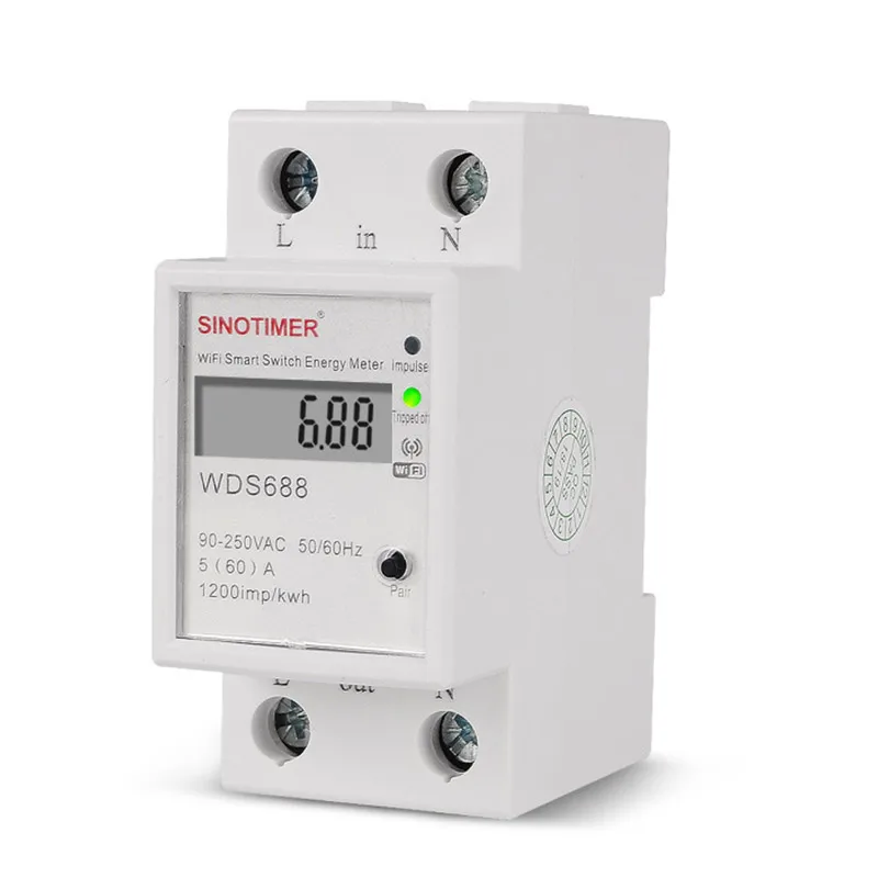 

Multifunction Smart Single-Phase Energy Meter WiFi/APP-Control Electric Consumption Smart Energy Meter 5-60A 230V GQ