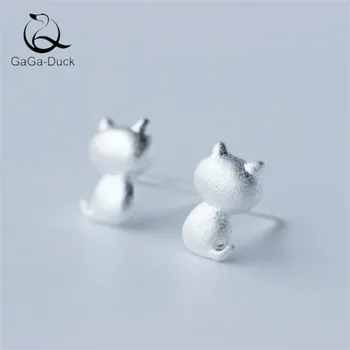 

New Simple Cute Animal Fashion Animal 925 Sterling Silver Personality Kitten Popular Cat Women Stud Earrings E57