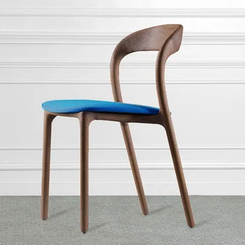 

Factory direct ash wood dining chair Cafe restaurant dining room full solid wood chair Home Nordic upholstered chair