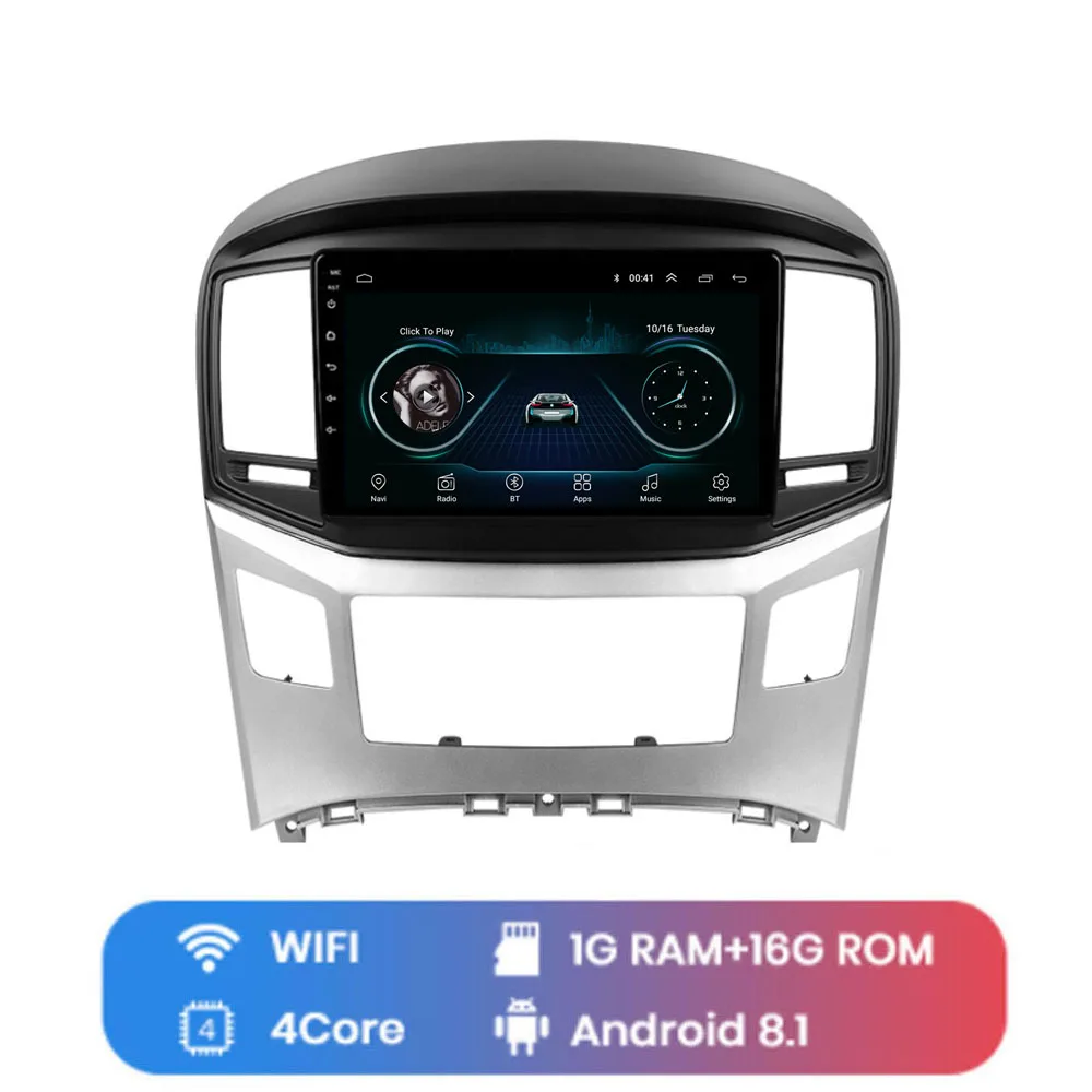" 4 аппарат не привязан к оператору сотовой связи Android 8,1 для HYUNDAI H1, Grand Starex, H-1 путешествия, H-1 грузовой мультимедиа обоих концах для подключения внешних устройств к автомобильной навигации dvd-плеер gps радио - Цвет: WIFI (1G 16G)