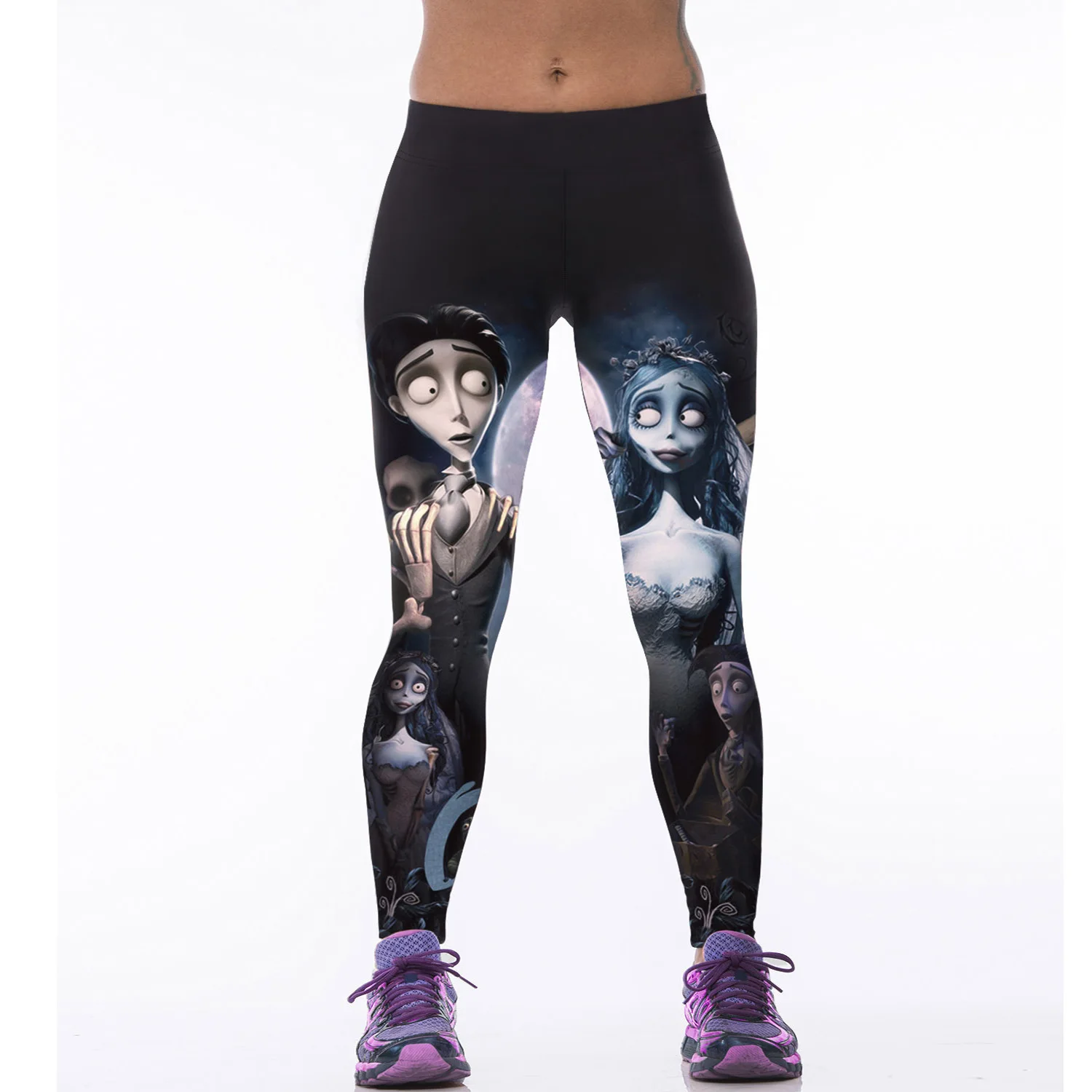 

Europe And America Star Digital Printing Corpse Bride High-waisted Leggings Running Sports Fitness Yoga Pants