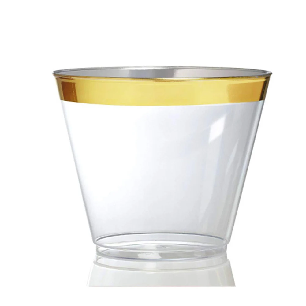 Пластиковая чашка семейная 25 шт прозрачная креманка Одноразовая чашка переносные вечерние одноразовые