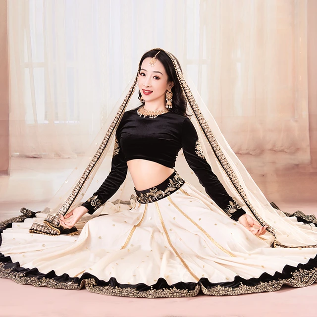 Vestido indio paquistaní para mujer, traje de baile de Bollywood, traje de  fiesta - AliExpress