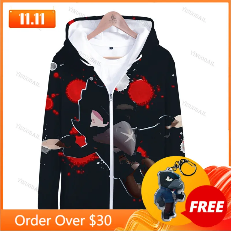 

6 To 19 Years Kids Teen Clothes Leon Sweatshirt Browlings Cartoon Hoodie NITA Star Shooting Game 3D Hoodie Boys Girls Tops