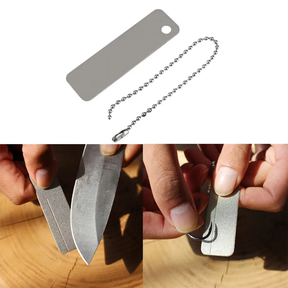 Outdoor Mini Camping Whet Stone Sharpener Keychain Fishing Hook File Hot Sale