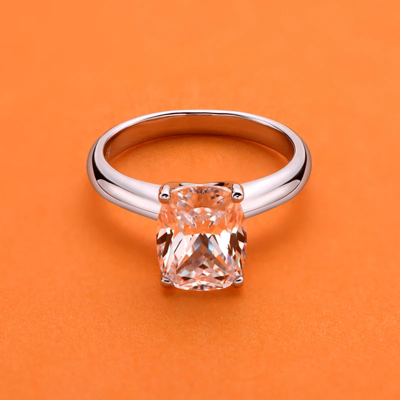 AINUOSHI 3.5ct обручальное кольцо с подушкой для женщин, 925 пробы с искусственным бриллиантом, Серебряное обручальное кольцо