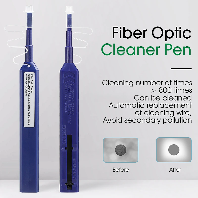 fast connect fiber connectors One-Click Fiber Optic Connector Cleaner Pen for 1.25mm LC MU Connectors Fiber Optic Tools power meter fiber
