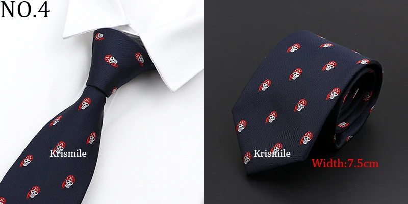 Neue Casual Schädel Krawatten Für Männer Klassische Dünne 8 cm Polyester Krawatten Mode Mann Krawatte Geschenk Für Männer Hochzeit bräutigam Business Krawatte – Detail 8