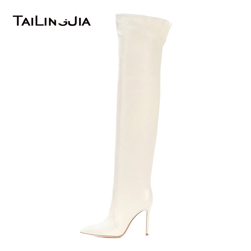 winter white knee high boots