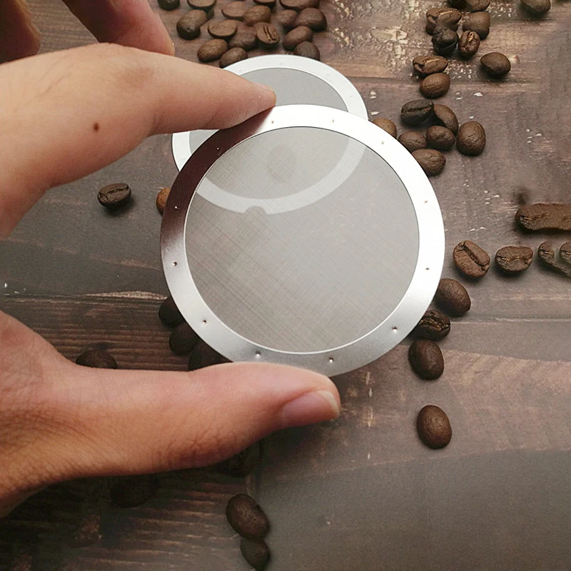2 шт./лот 61 мм многоразовая круглая сетка из нержавеющей стали с фильтром для кофе