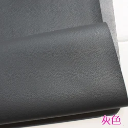 Durable Waterproof Soft Faux Leather Fabric with Lychee Pattern for Upholstery & DIY Projects (Grey)