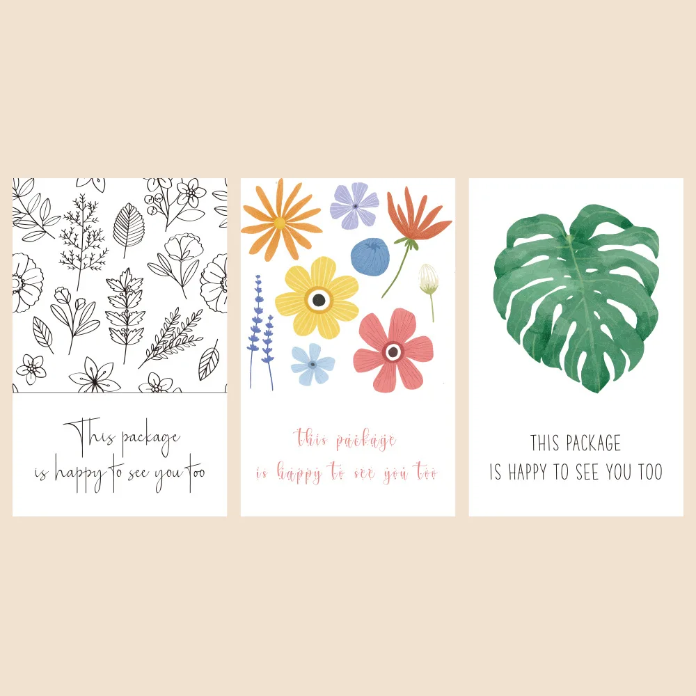 

10-50pcs/pack Gift Box Sealed Sticker Floret Recta Ngular Sticker Packaging Supplies 5*8cm Sticker Coated Paper Label