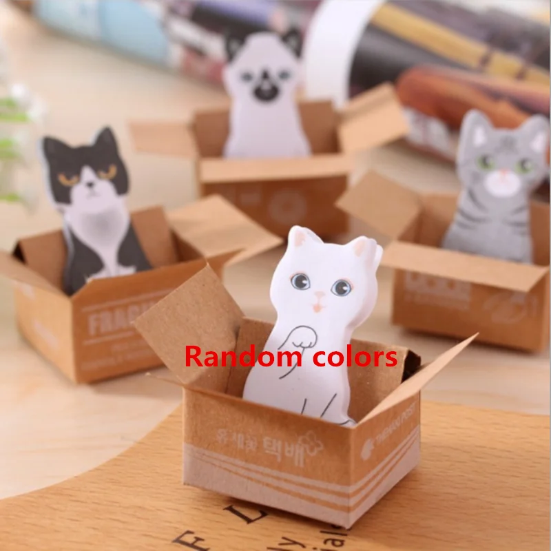 Kawaii кот животное блокнот планировщик коробка милый котенок наклейки школьные канцелярские принадлежности офисные принадлежности