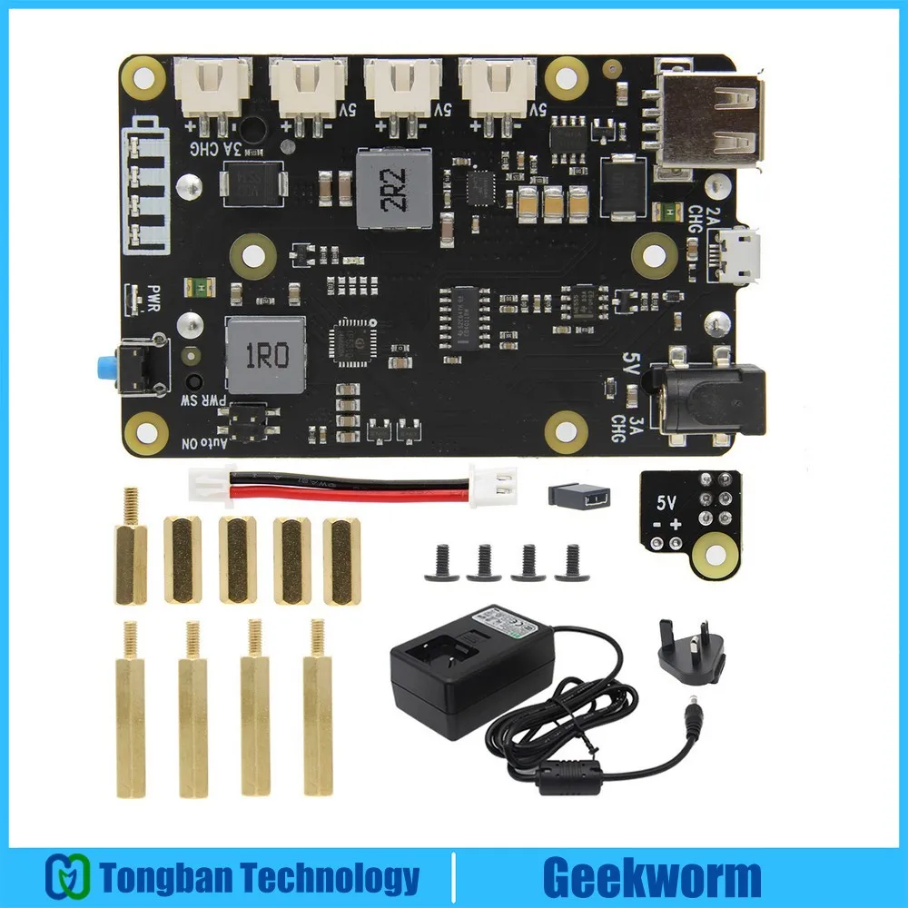 X705 and UK Power Raspberry Pi 4 Модель B X705 UPS HAT 18650 мощность макс 5,1 В 8A выход плата расширения с DC 5 В 4A источник питания для Pi 4B/3B+/3B - Цвет: X705 and UK Power