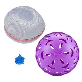 

3pcs Anti-winding Bra Laundry Ball Underwear Washing Ball Reusable Washing Machine Balls (Purple Ball Shell + Ball Cover + Rando