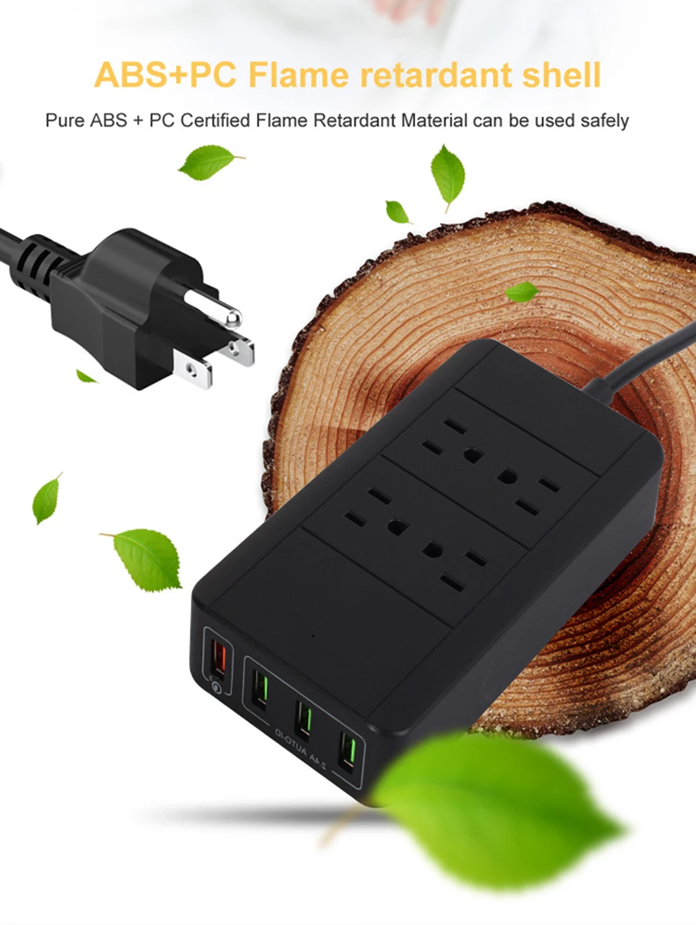 Мульти сетевой фильтр USB розетки США розетка с USB 4 портами QC3.0 Быстрая зарядка станция 6 футов/1,8 м удлинитель