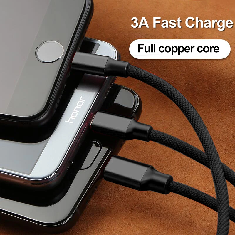 YAZH 3 в 1 Usb кабель для зарядки мобильного телефона Micro type дата кабель для Iphone Xs 11 8 Android samsung huawei Xiaomi зарядное устройство Шнур