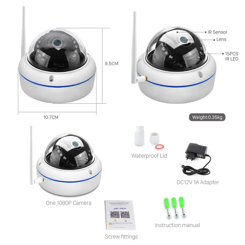 IP камера видеонаблюдения BESDER 1080P Wi Fi ONVIF P2P слот для TF карты|Камеры