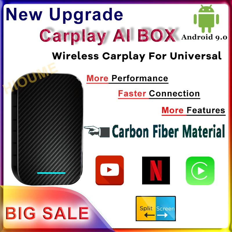 Беспроводной автомобильный радиоприемник CarPlay с 4 + 32G Android BOX Auto Media Box для Audi Mercedes VW
