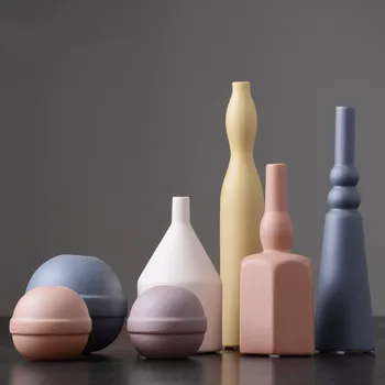

Post-Modern Simple Vase Morandi Color Abstract Decoration Art Creative Home Ornament Light Luxury Ceramic Decorations Ornament