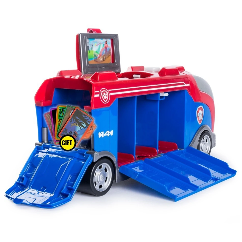 Paw Patrol автобус с музыкой Paw Patrol автомобиль Миссия крейсер большой грузовик игрушка собаки Спасательная команда дети Фигурки игрушки рождественские подарки