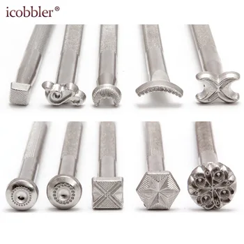 

Leather Crafts Patterns Leather Stamp Tools Metal Stamps for Working of The Skin Genuine Cowhide Carving Pattern Flower Totem