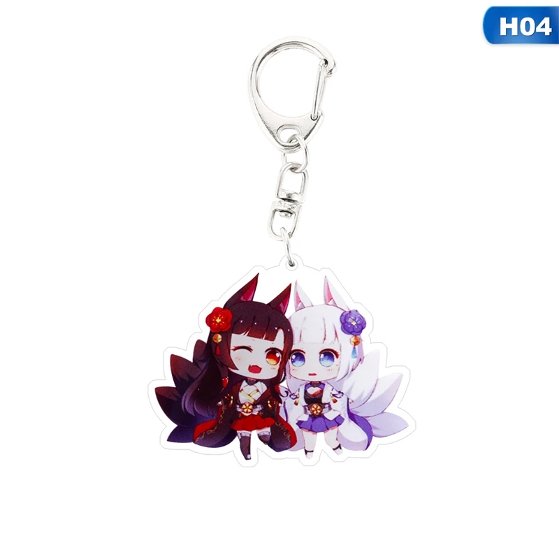 KEY4867H04 Kawaii Anime Key Chain Azur Lane Enterprise Prinz Eugen Acrylic Keychain keyring Pendant Anime - Цвет: KEY4867H04