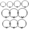 10pcs/Lot Surgical Steel Large Size Captive Bead Lip Rings BCR Nipple Eyebrow Tragus Ear Hoop Earrings Piercing Body Jewelry ► Photo 1/6