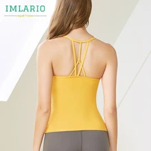 Imlario Crisscross майка для занятий йогой, Женская Облегающая майка для фитнеса без рукавов с открытой спиной, гимнастическая майка, супер эластичная майка для бега, длина бедер