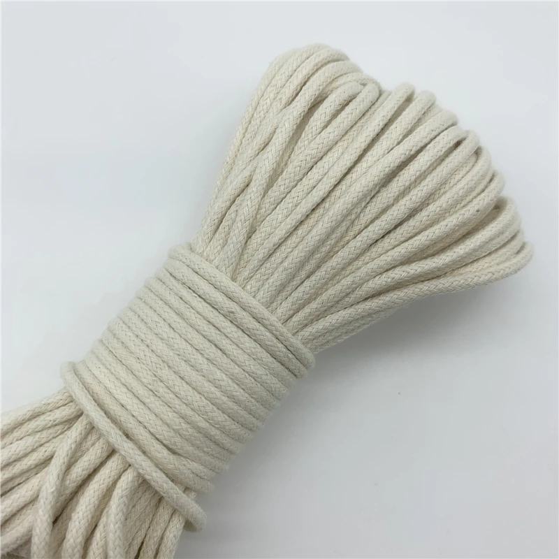 10yards Cotton Rope Braided Twisted Cord for Handmade Decoration DIY Lanyard