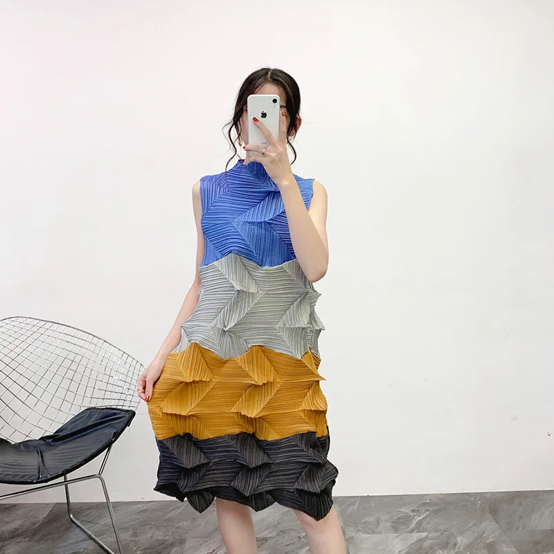 Miyake складное и плиссированное платье осень-зима новые плиссированные платья с низом благородный темперамент