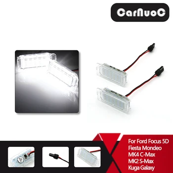 

2pcs Canbus LED Number License Plate Light For Ford Focus 5D Fiesta Mondeo MK4 C-Max MK2 S-Max Kuga Galaxy 6000K White Auto Lamp