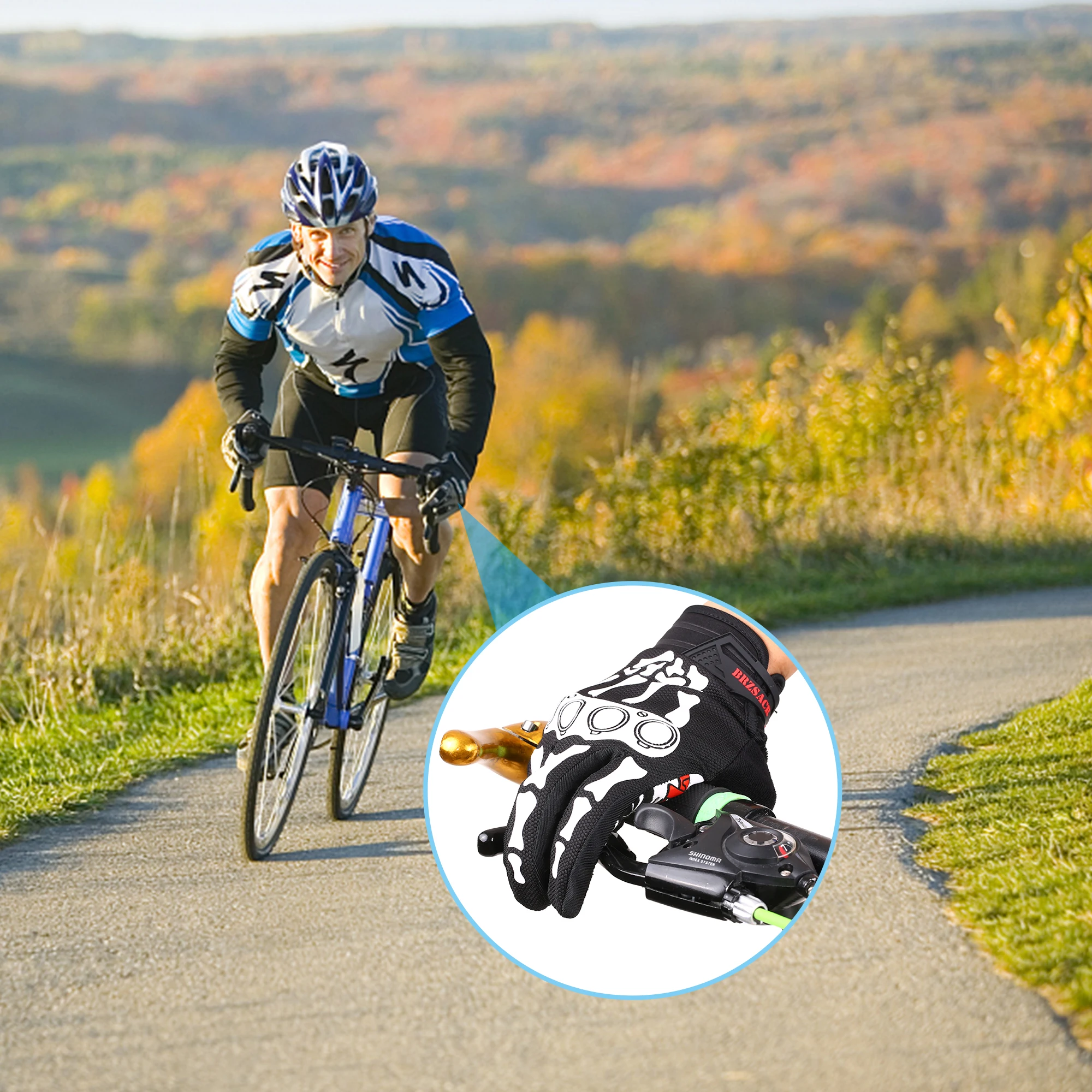 TOPTETN перчатки для велоспорта полный палец спортивные противоударные MTB велосипедные перчатки с сенсорным экраном мужские и женские велосипедные губки длинные перчатки для пальцев