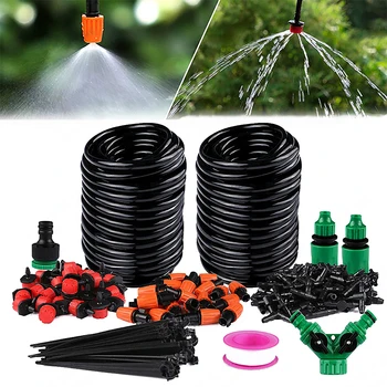 

166pcs DIY Automatic Watering Drip Irrigation Set Automatic Self Watering Garden Hose Kits With Connector Adjustable Dripper