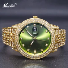 

Diamond Women Watch With Vintage Green Dial French Chic Casual Wristwatch For Female Waterproof Jewelry Trendy Christmas Gift