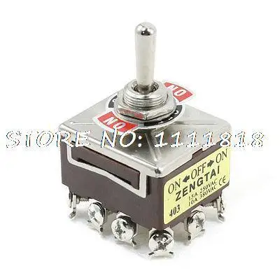 

15A 250VAC 10A 380VAC Panel Mounted 4PDT ON/OFF/ON Latching Toggle Switch