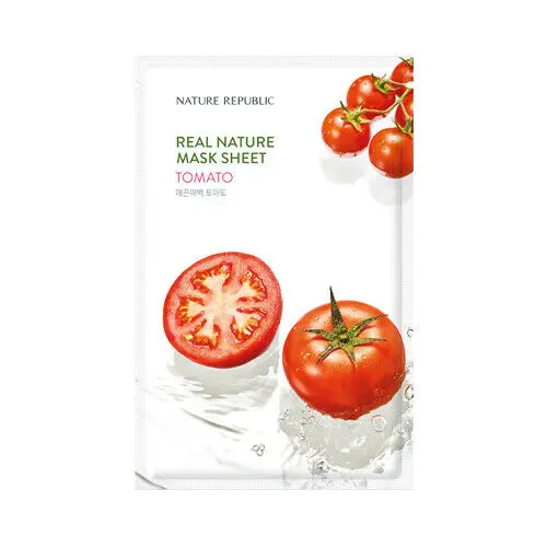 Tomato 1pcs Маска для лица с натуральным природным покрытием, 1 шт., увлажняющая маска для лица с масляным контролем, отбеливающая эссенция, оригинальная корейская косметика - Цвет: Tomato 1pcs
