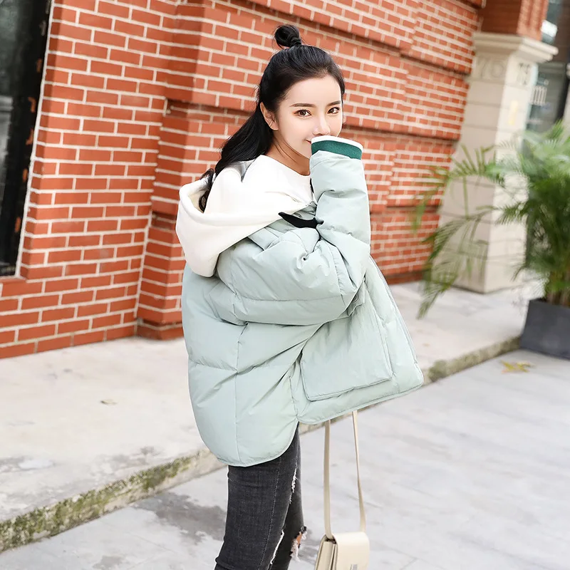 

Cotton Coat Women's Short 2018 Winter New Style Korean-style Versatile Hooded Slimming Small Cotton-Padded Jacket down Feather C
