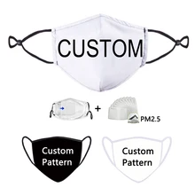 3d personalizado rosto máscaras reutilizáveis lavável rosto escudo máscara facial máscara de pano preto boca logotipo anime carta foto estrela impressão