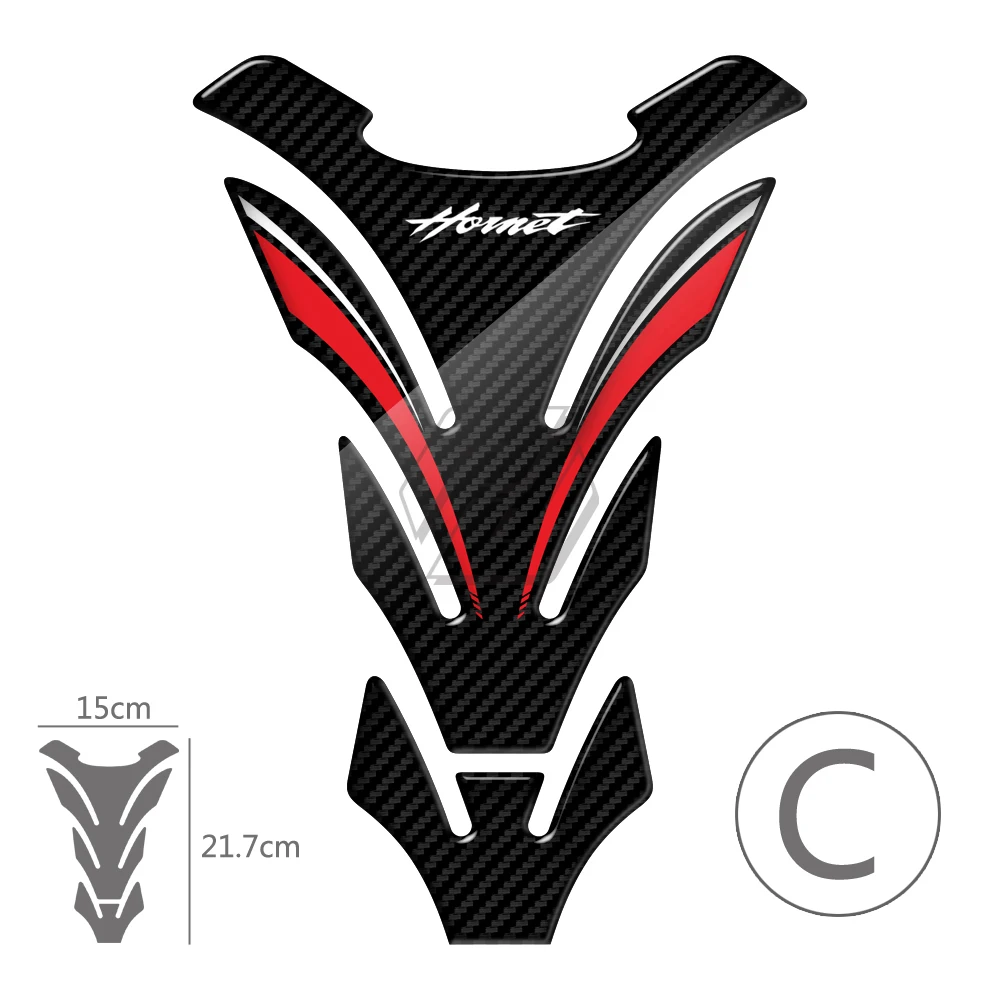 For Honda Hornet CB600F CB650F CB250 CB1000R 3D Carbon-look Motorcycle Tank Pad Protector Sticker