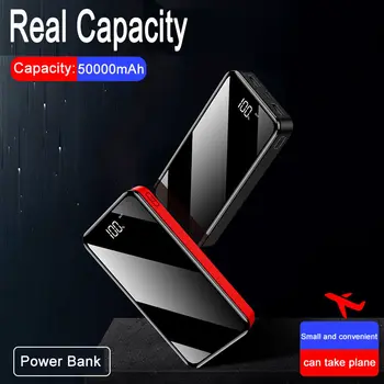 

Power Bank Real capacity 50000mah External Battery powerbank 2 USB LED Type-c Portable phone Charger for Xiaomi 5S Universal