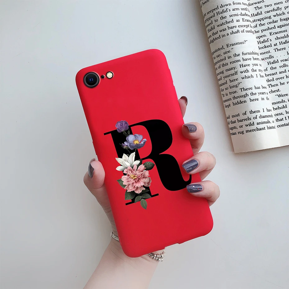 Alphabet Flower Silicone Phone Case – Soft, Stylish Bumper Cover